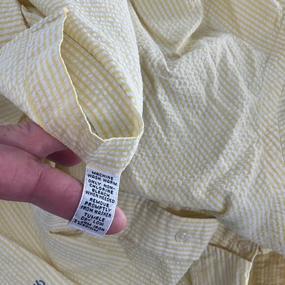 Ralph Lauren Mens Yellow Striped Short Sleeve seeraucker Button-Down Shirt XXL - Picture 3 of 10